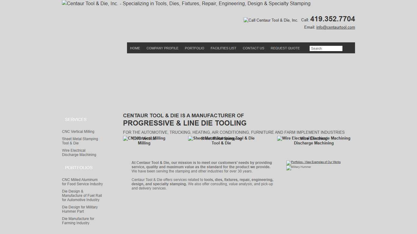 Progressive and Line Die Tooling - Bowling Green, Ohio - Centaur Tool and Die